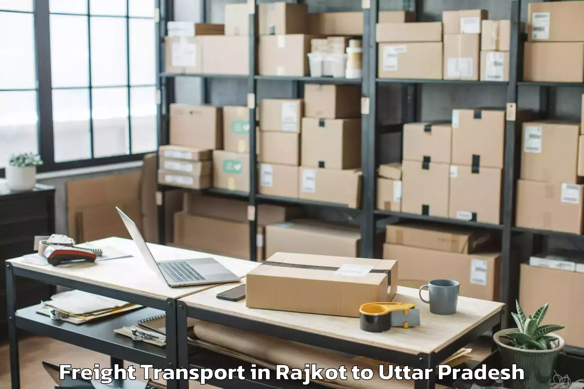 Professional Rajkot to Prayagraj Freight Transport